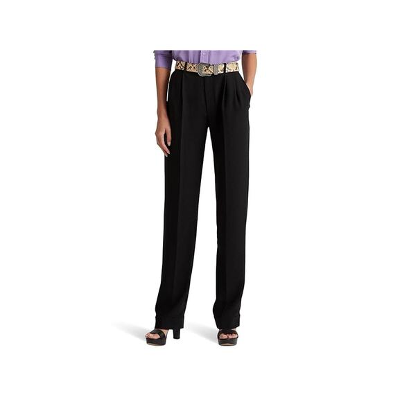 Lauren Ralph Lauren Pants - LAUREN Ralph Lauren Womens Pleated Sable Crepe Pants Casual Black Size 16 12580